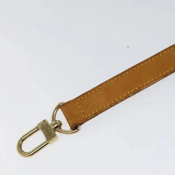 LOUIS VUITTON Adjustable Shoulder Strap Leather 32.7""-39.8"" Beige Auth 105378